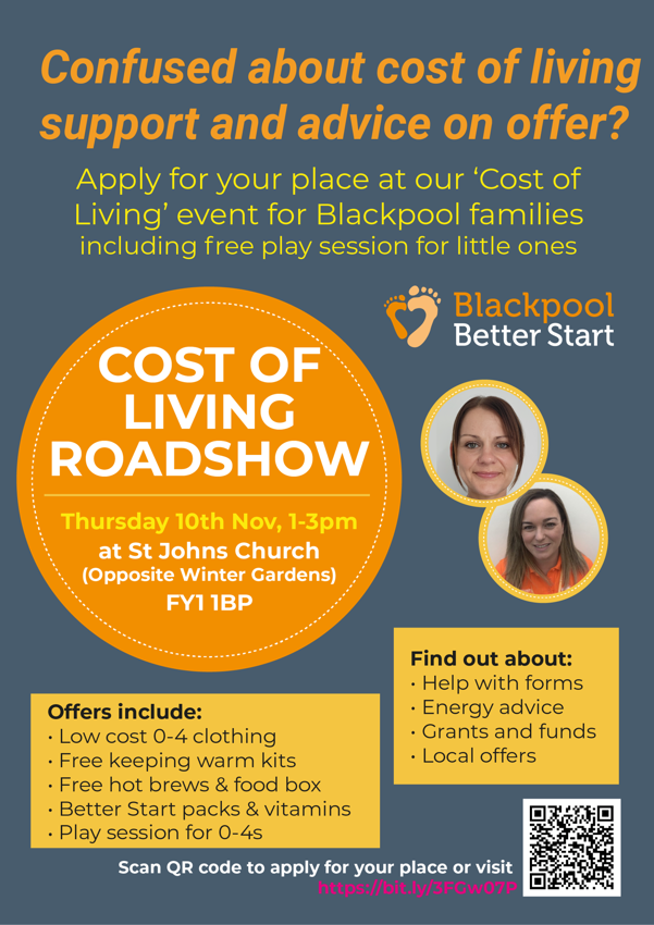 Image of Blackpool Better Start Cost Of Living Roadshow Thursday 10th November 
