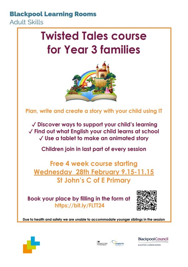 Image of Twisted Tales course for Year 3 families